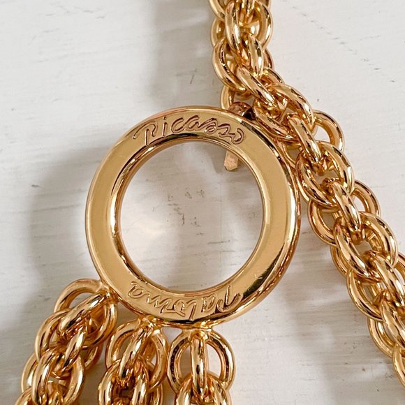 Paloma Picasso Gold Tone 3 Tier Chain Belt Adjustable Tiered main image 5